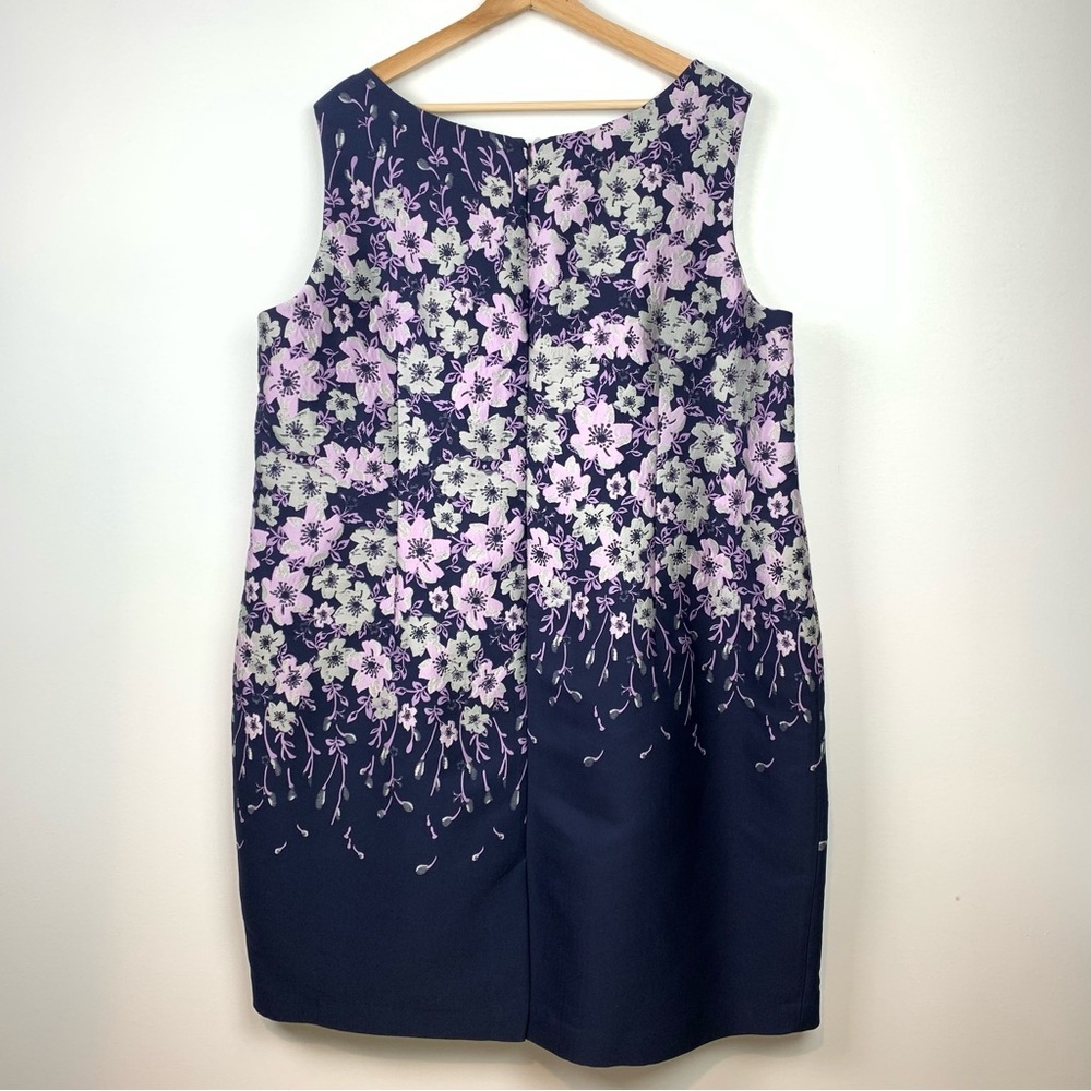 Talbots Navy Floral Sleeveless Shift Dress - Picture 3 of 10
